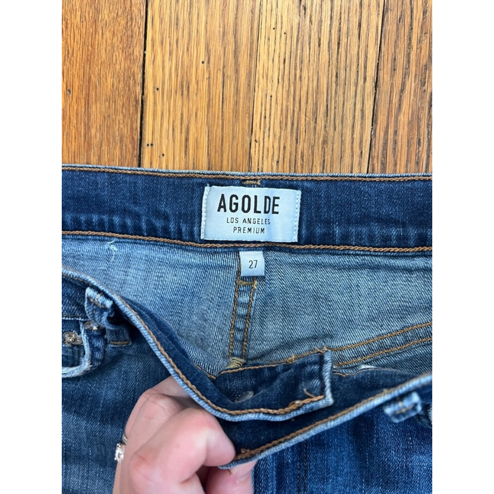 AGOLDE Premium Jaden High Rise Cut Off Denim Shorts Size 27 in Starwood - Picture 4 of 5